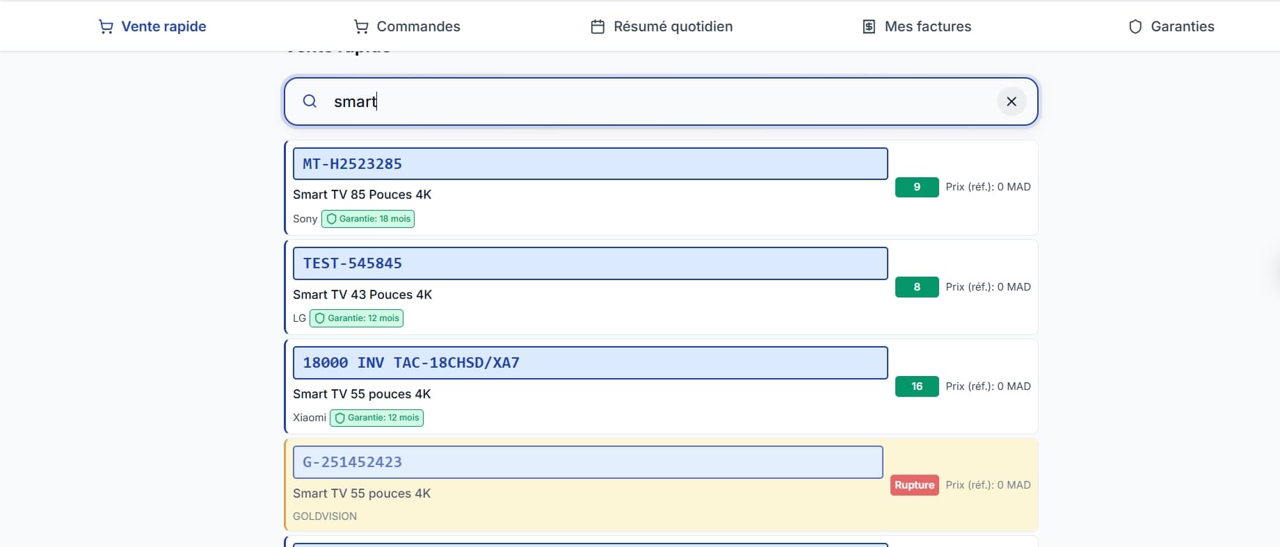 POS system with real-time stock visibility